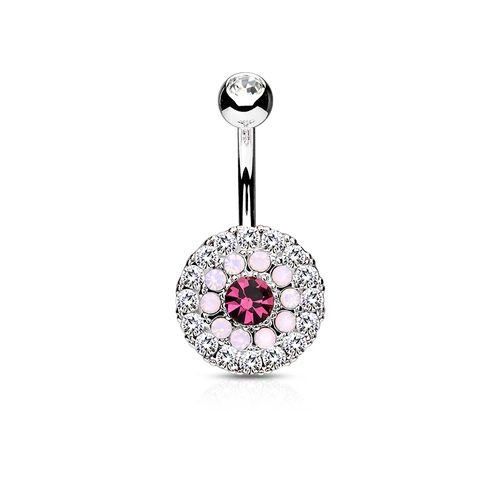 Crystal and Opalite Belly Button Navel Rings - Image 5