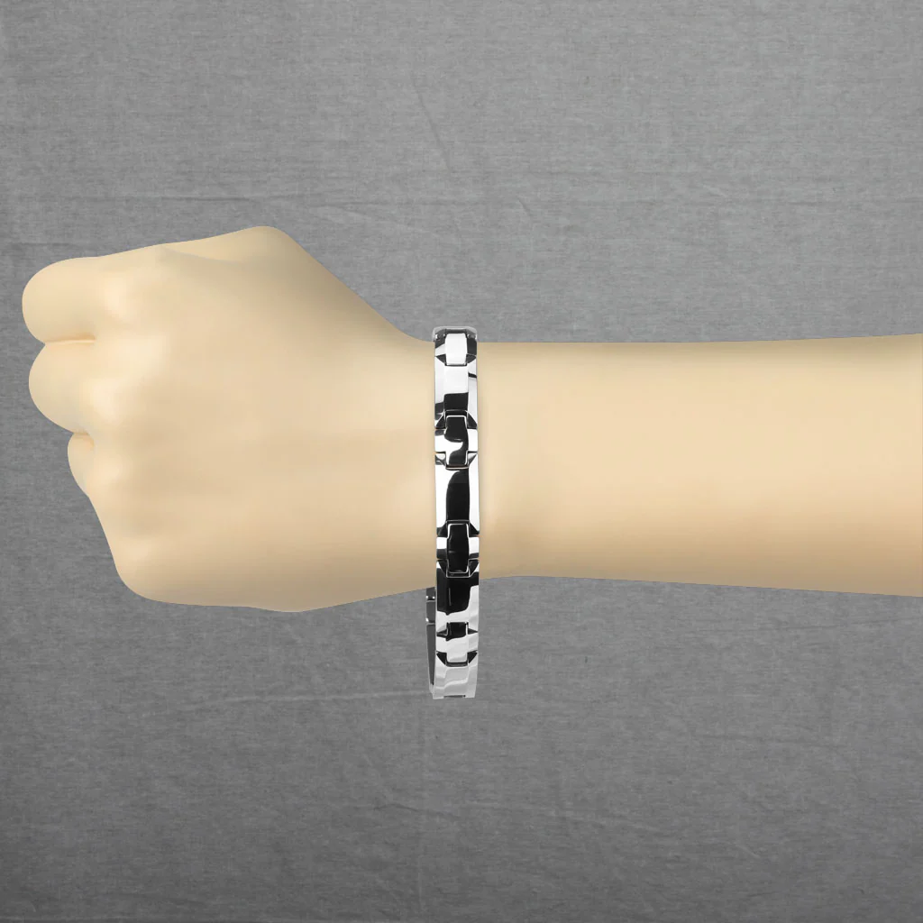 Classic Steel Edge Flat Link Tungsten Bracelets - Image 2