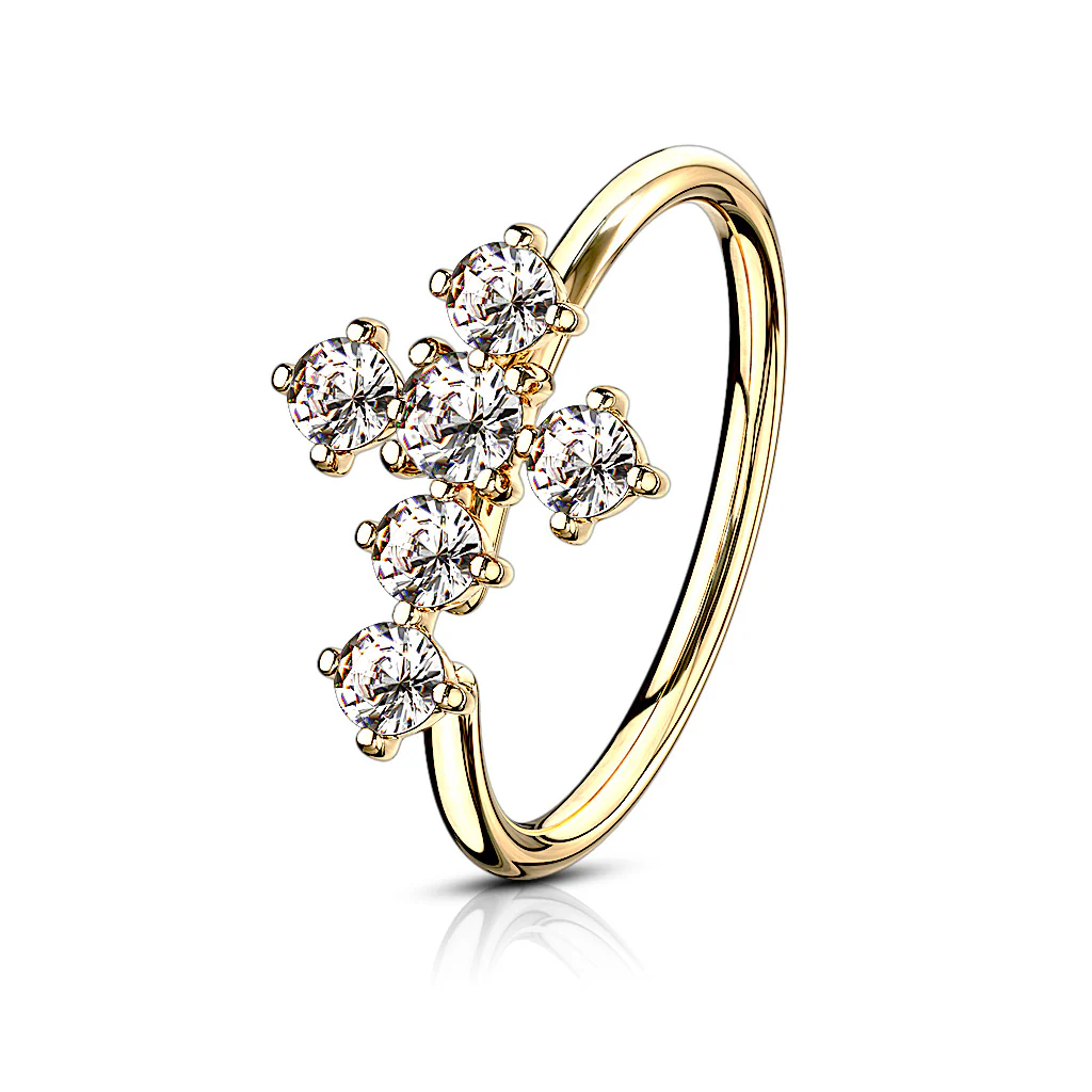 CZ Cross Bendable Ear Cartilage Daith Tragus Helix Earrings Hoop Nose Rings - Image 3
