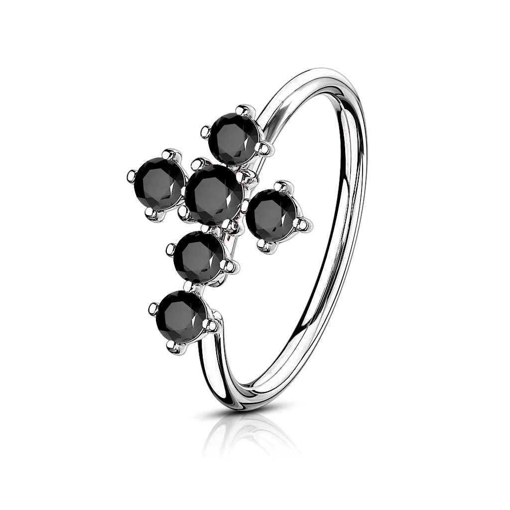 CZ Cross Bendable Ear Cartilage Daith Tragus Helix Earrings Hoop Nose Rings - Image 4