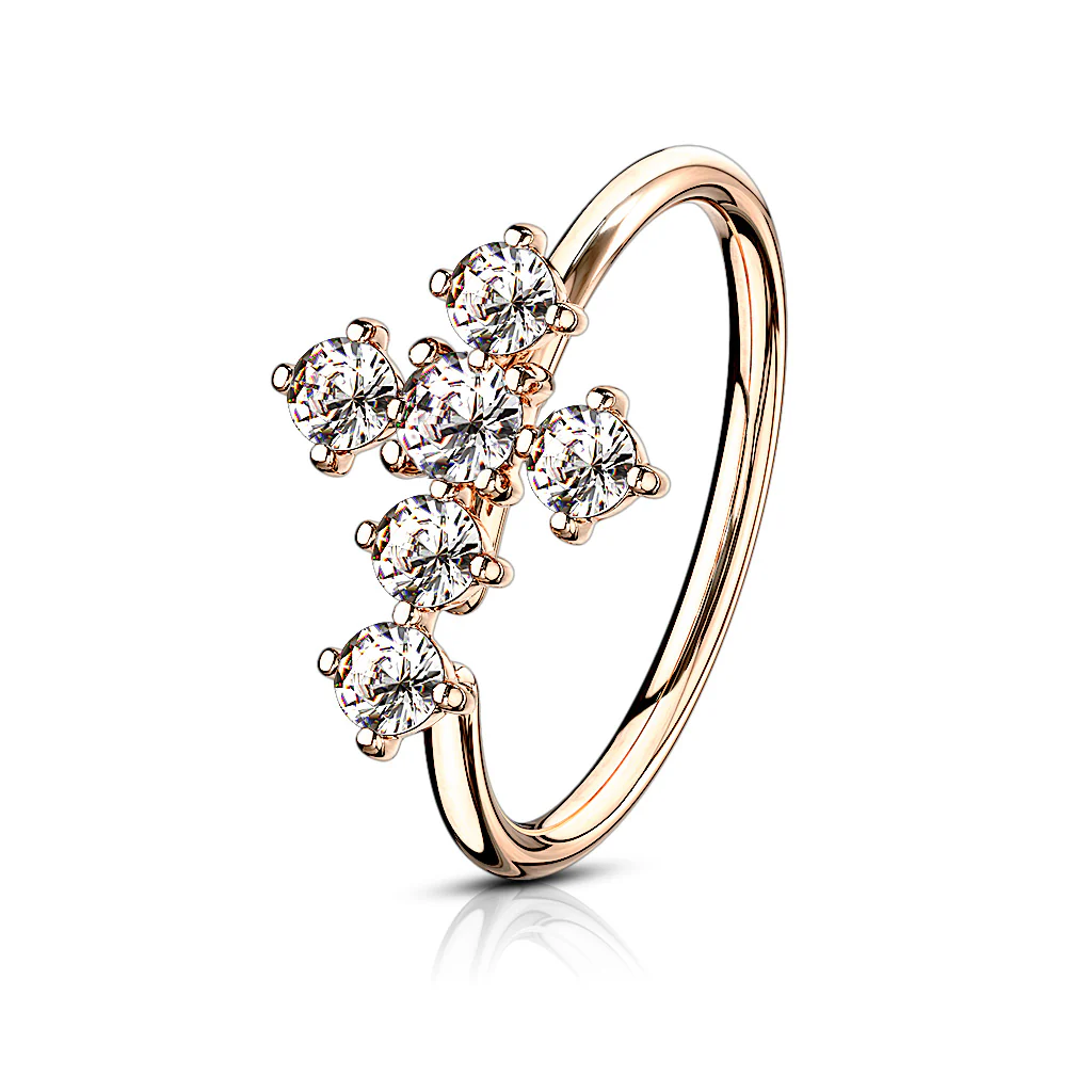 CZ Cross Bendable Ear Cartilage Daith Tragus Helix Earrings Hoop Nose Rings - Image 5