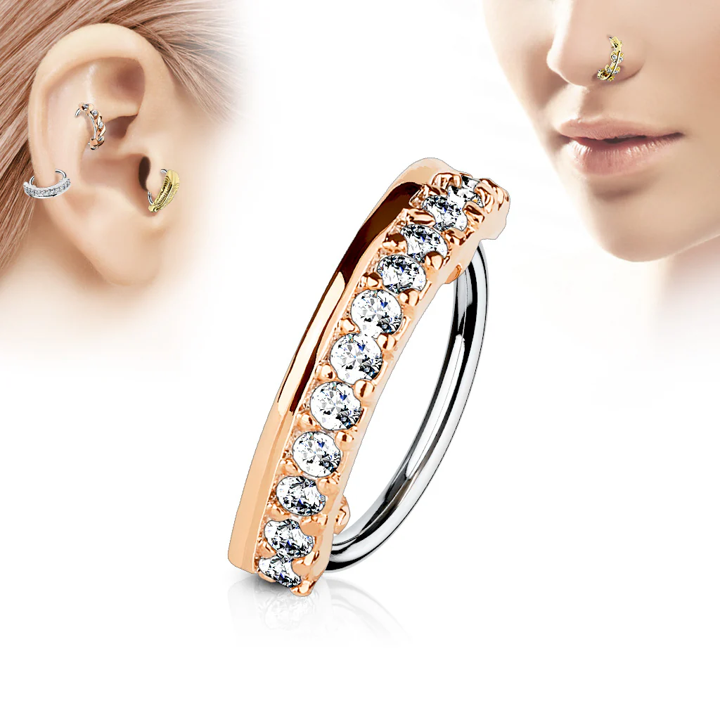 CZ Ear Cartilage Daith Tragus Helix Earrings Hoop Nose Rings - Image 4
