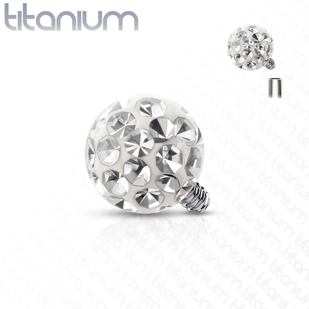 Clear CZ Ferido Balls Internally Threaded Horseshoe Barbells 14G - Image 2
