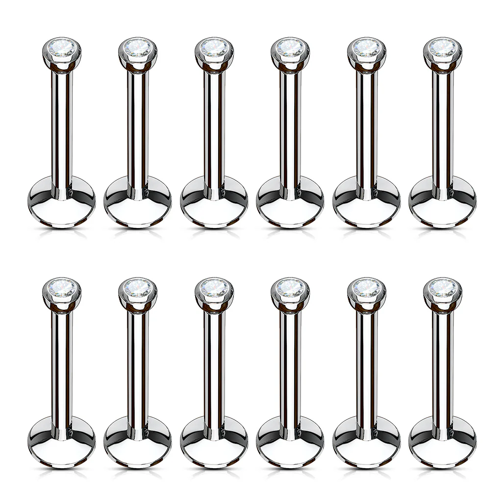 10 Pc 3 mm CZ Internal Threaded Labret Daith Tragus Helix Stud 18G