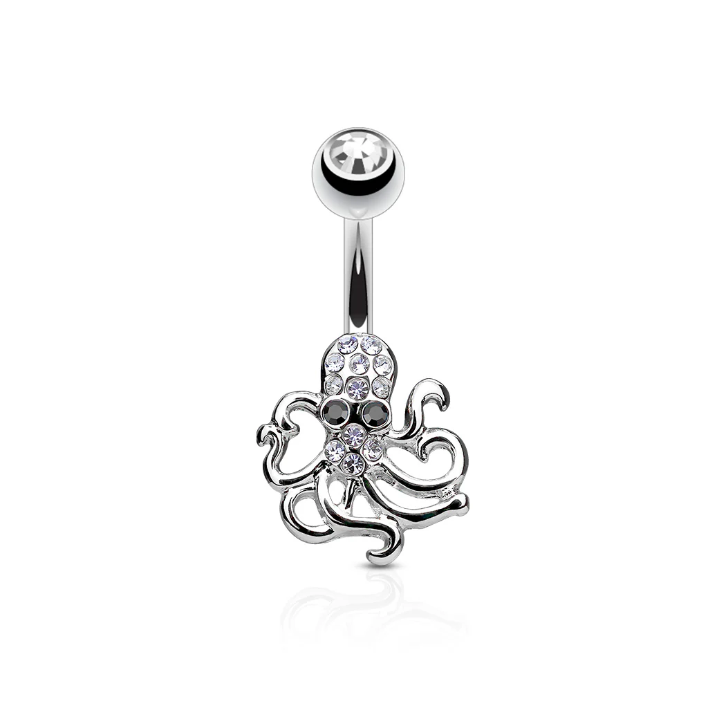 Octopus CZ Belly Button Navel Rings - Image 2