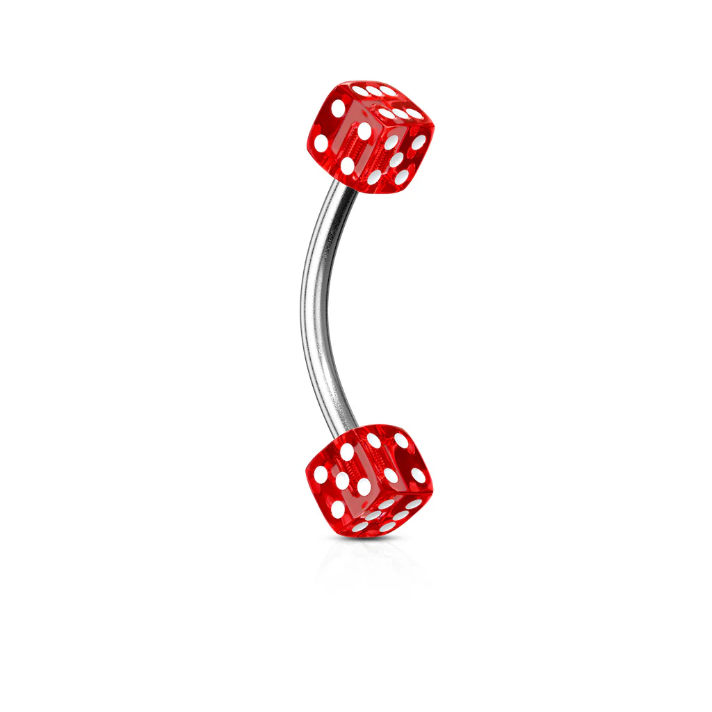 Dices Surgical Steel Curved Barbell Eyebrow Rings - Image 9