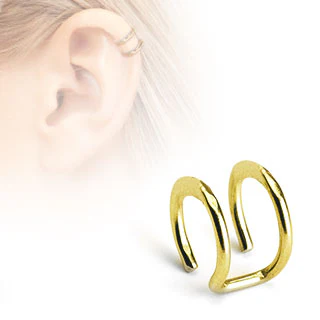 Double Ring Fake Non Piercing Ear Cartilage Helix Cuff Earring