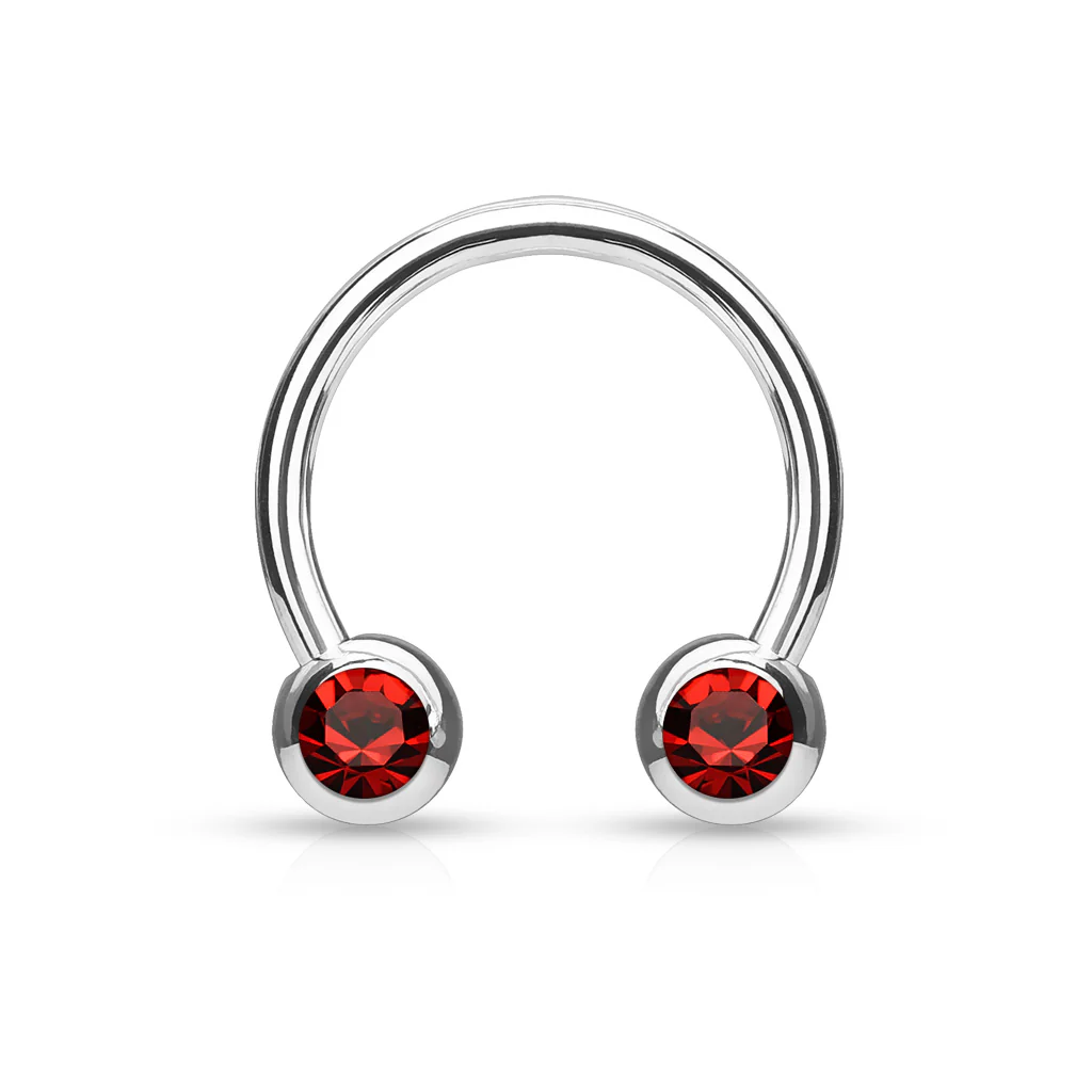 Front Facing CZ Horseshoe Circular Barbells for Nipple Septum Ear - Image 10