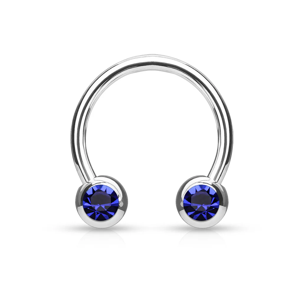 Front Facing CZ Horseshoe Circular Barbells for Nipple Septum Ear - Image 5
