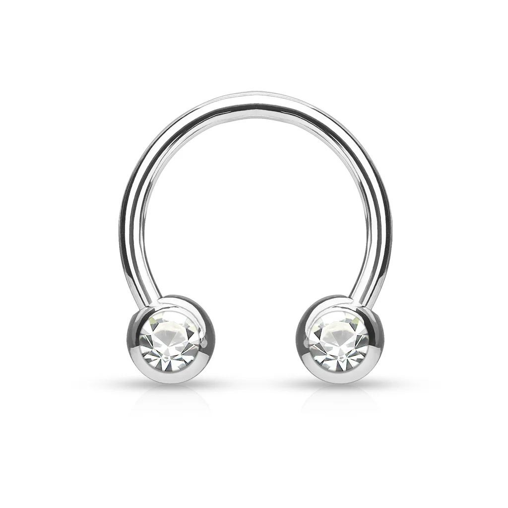 Front Facing CZ Horseshoe Circular Barbells for Nipple Septum Ear - Image 6