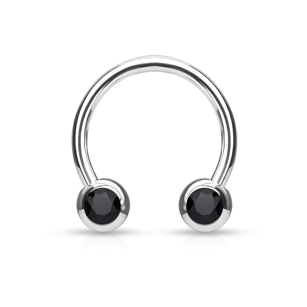 Front Facing CZ Horseshoe Circular Barbells for Nipple Septum Ear - Image 7