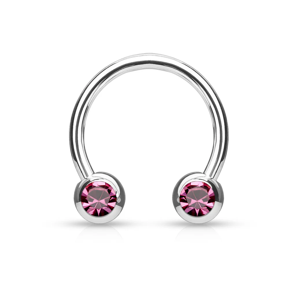 Front Facing CZ Horseshoe Circular Barbells for Nipple Septum Ear - Image 8