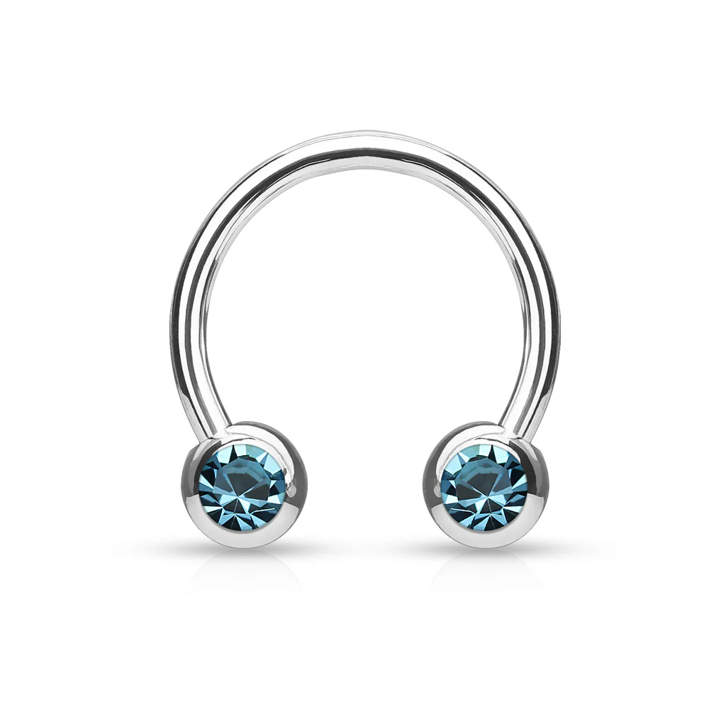 Front Facing CZ Horseshoe Circular Barbells for Nipple Septum Ear - Image 9
