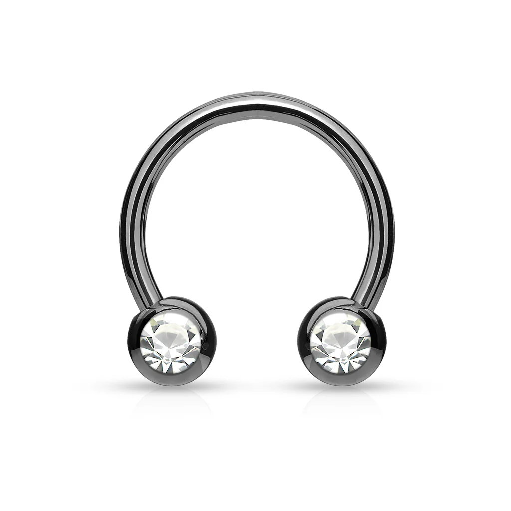 Front Facing CZ IP Horseshoe Circular Barbells for Nipple Septum Ear - Image 7