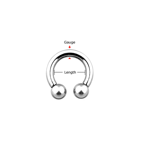 Glow in the Dark Balls 316L Surgical Steel Horseshoe Circular Barbells - Image 2
