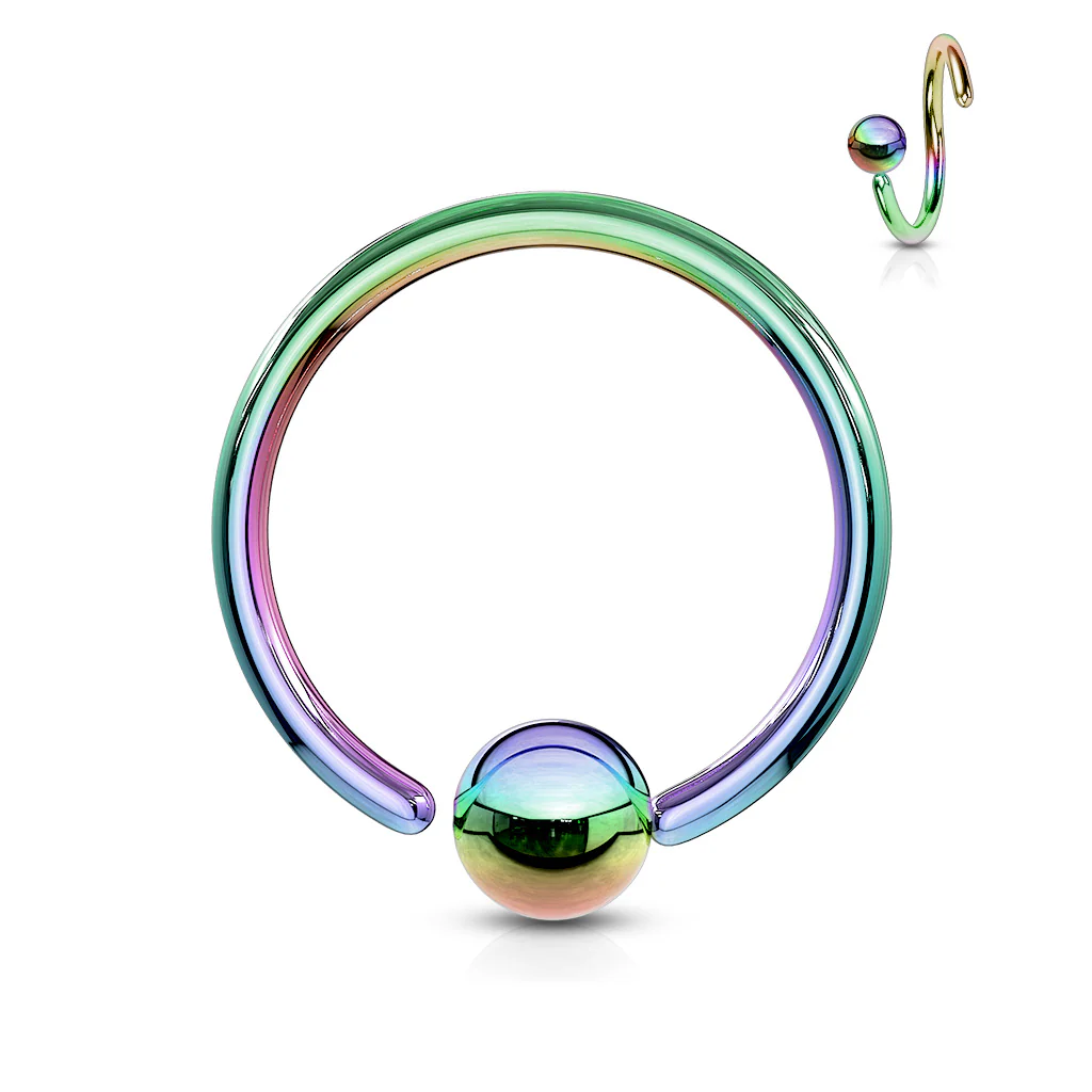 Gold, Titanium One Side Fixed Ball Captive Bead Ring Cartilage Helix Tragus 20G - Image 5