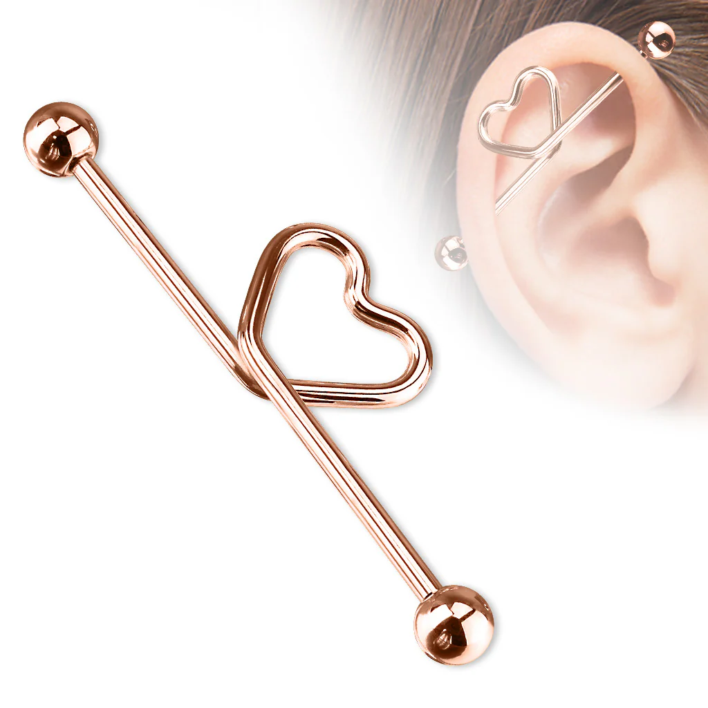 Hear Shape Surgical Steel Industrial Barbells - Image 5