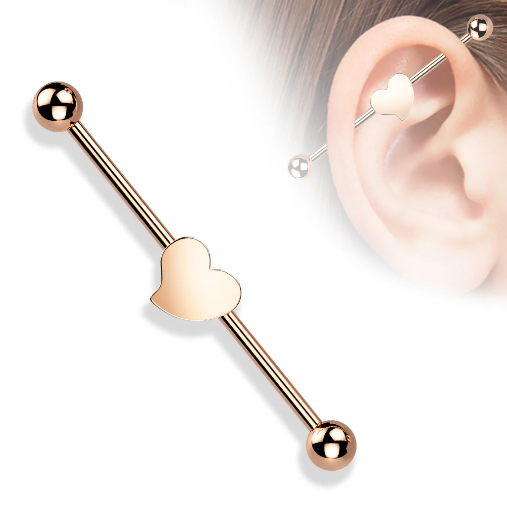 Heart 316L Surgical Steel Industrial Barbell - Image 5