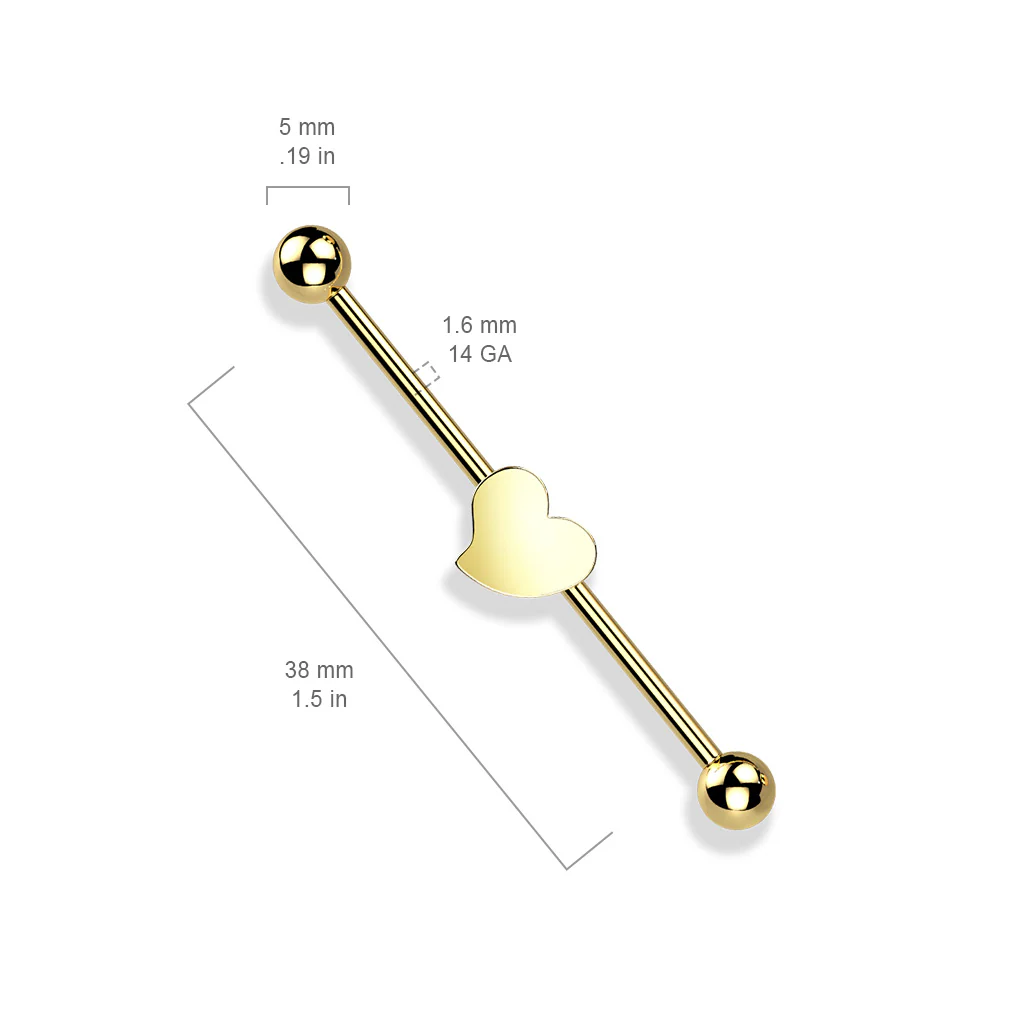 Heart 316L Surgical Steel Industrial Barbell - Image 6