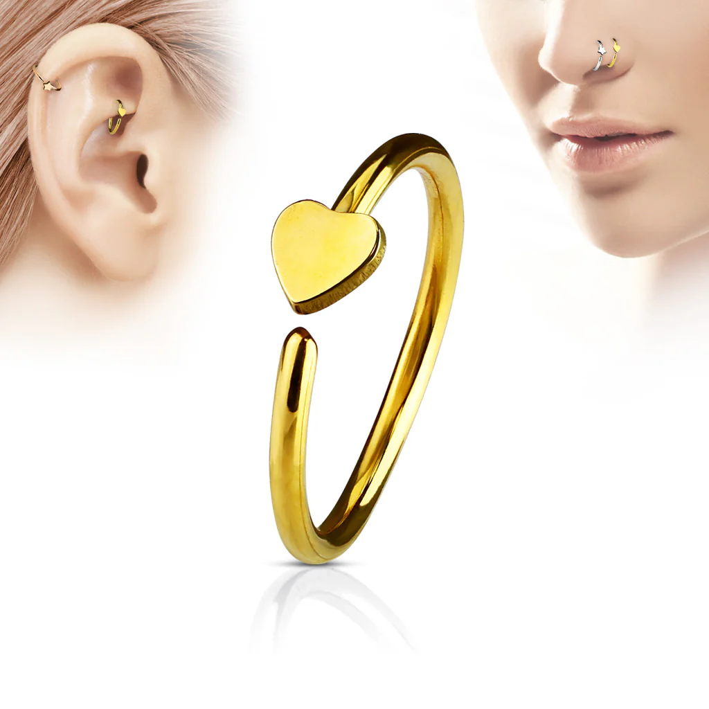 Heart Ear Cartilage Daith Helix Tragus Nose Rings - Image 2