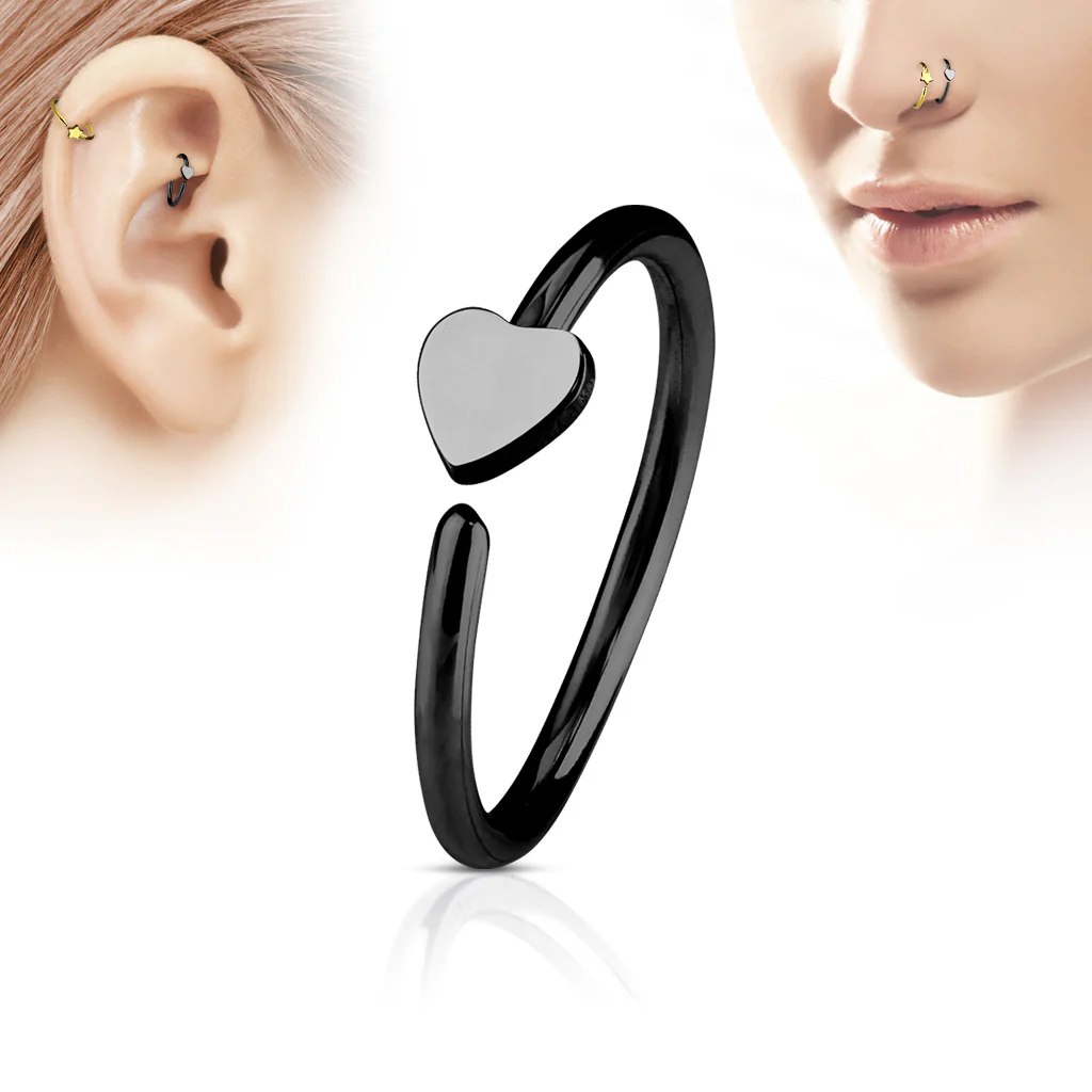 Heart Ear Cartilage Daith Helix Tragus Nose Rings - Image 3