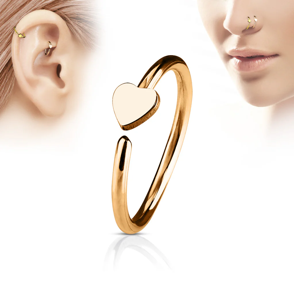 Heart Ear Cartilage Daith Helix Tragus Nose Rings - Image 4