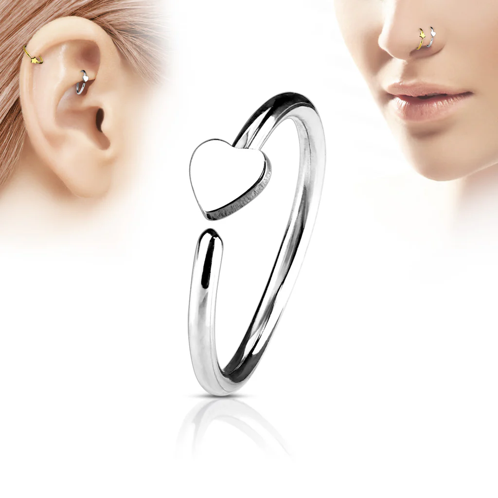 Heart Ear Cartilage Daith Helix Tragus Nose Rings - Image 5