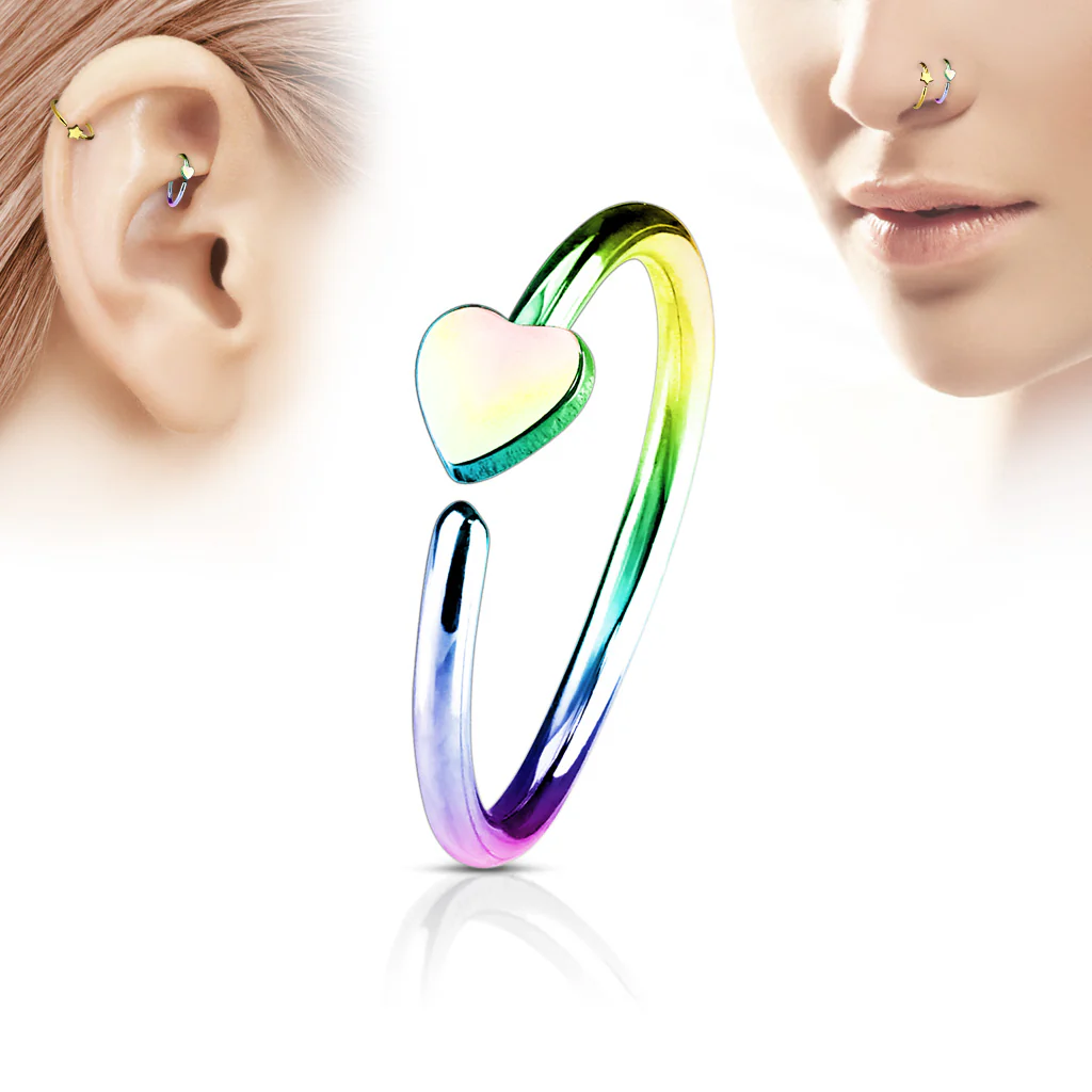 Heart Ear Cartilage Daith Helix Tragus Nose Rings - Image 6