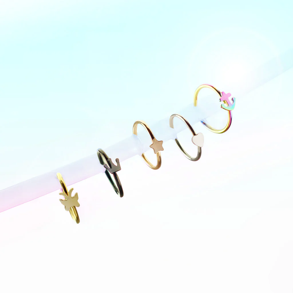 Heart Ear Cartilage Daith Helix Tragus Nose Rings - Image 7