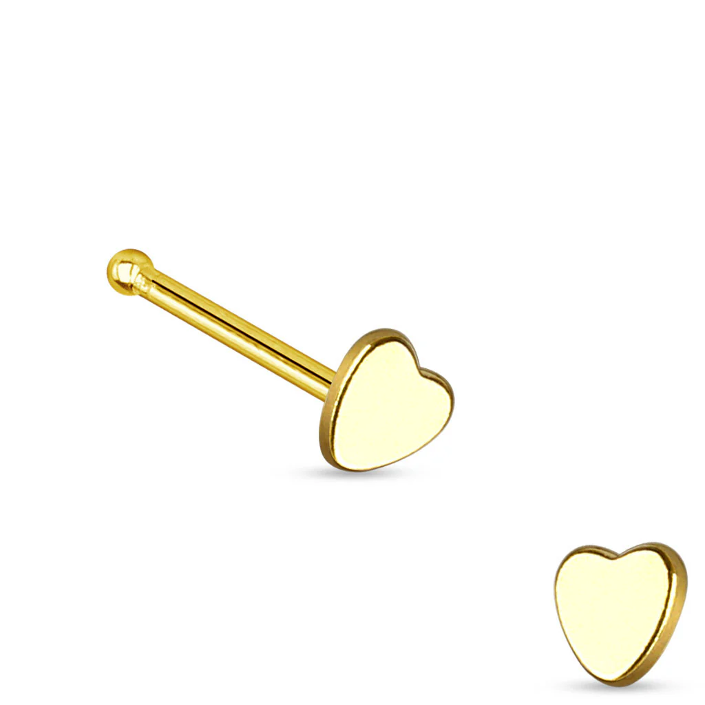 Heart Top 316L Surgical Steel Nose Studs - Image 2