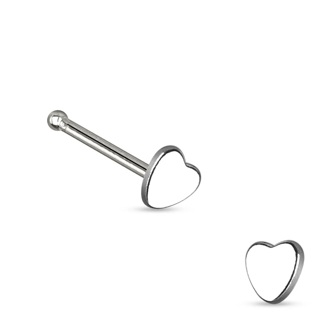 Heart Top 316L Surgical Steel Nose Studs - Image 4