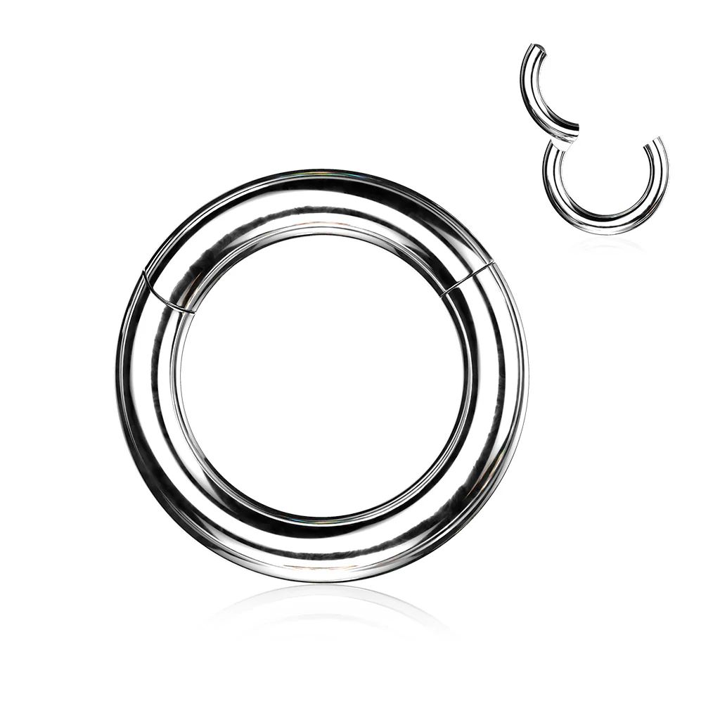Titanium Large Gauge Hinged Segment Ring For Septum Lip Nose Daith - Image 6