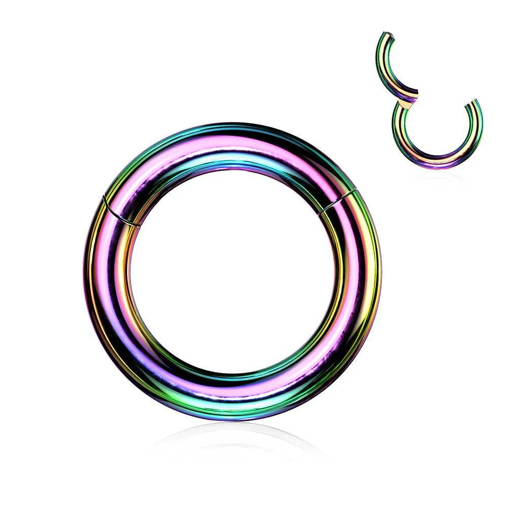 Titanium Large Gauge Hinged Segment Ring For Septum Lip Nose Daith - Image 7