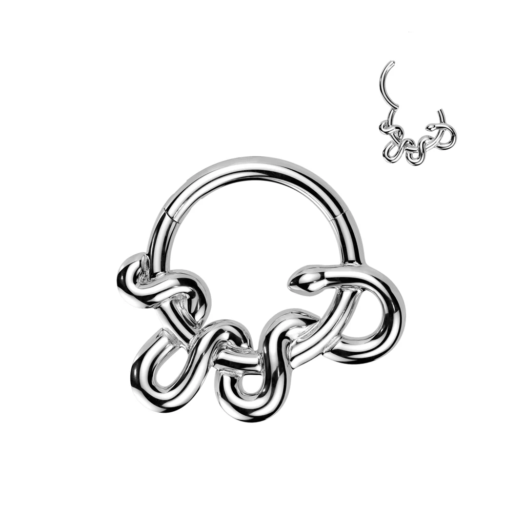 High Precision Snake Hinged Segment Hoop Ring for Nose Helix - Image 5