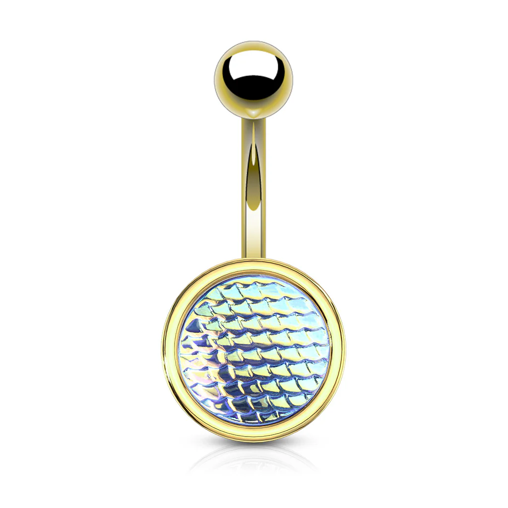 Holographic Dragon Scale Belly Button Navel Rings - Image 3