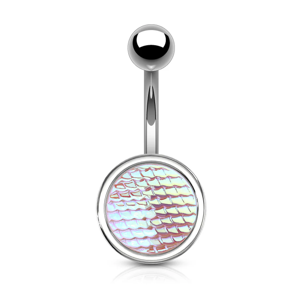 Holographic Dragon Scale Belly Button Navel Rings - Image 4