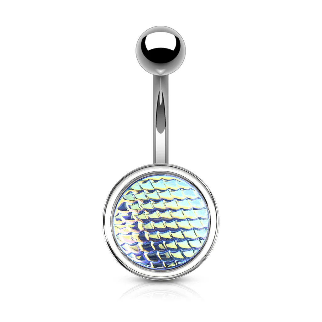 Holographic Dragon Scale Belly Button Navel Rings - Image 5