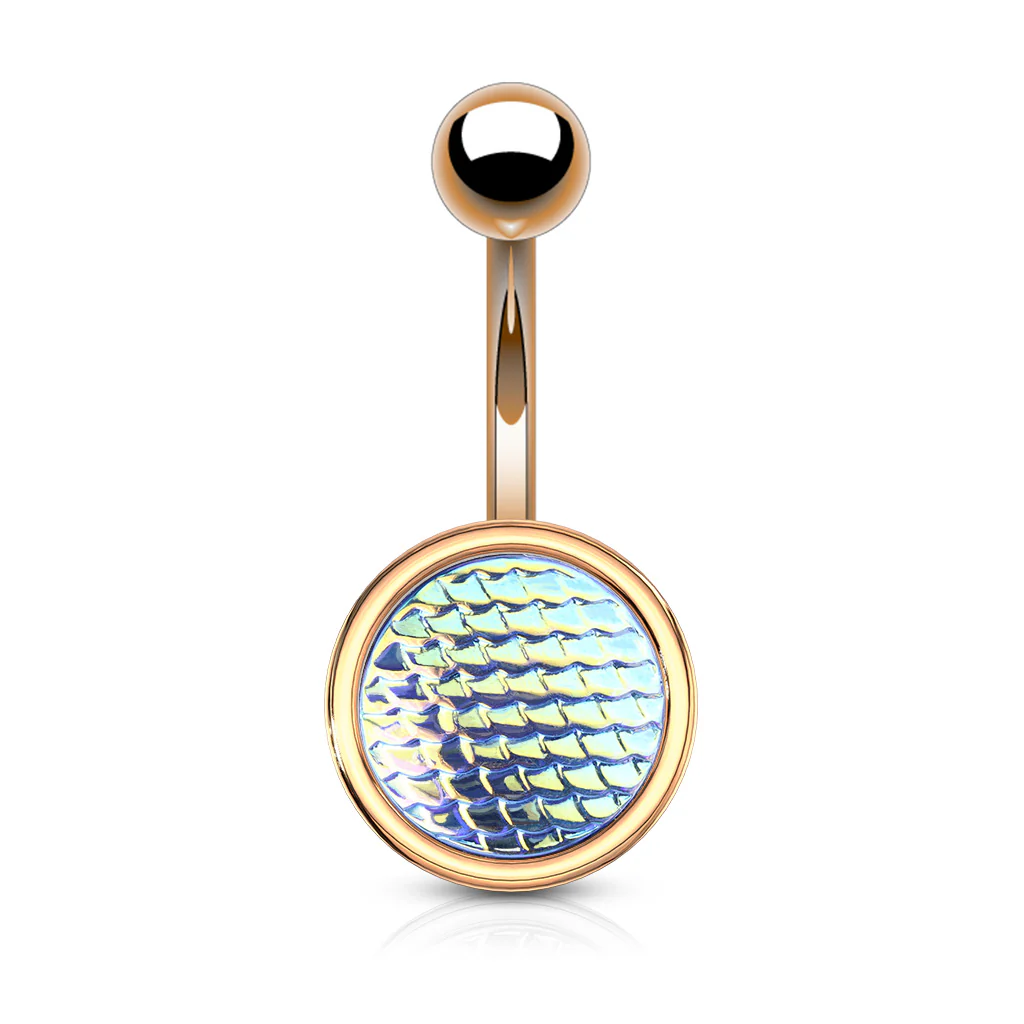 Holographic Dragon Scale Belly Button Navel Rings - Image 7