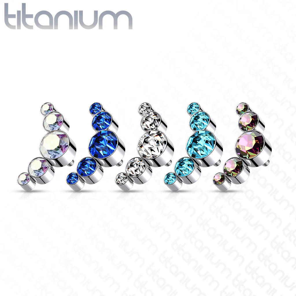 Titanium Bezel Round CZ Top For Lip Eyebrow Dermal - Image 9