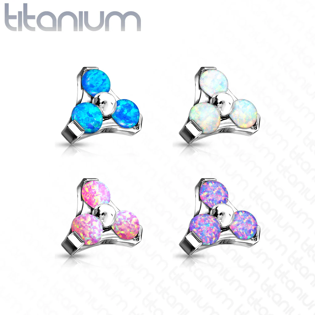 Titanium Opal Trinity Triangle Top for Lip Eyebrow Dermal - Image 6