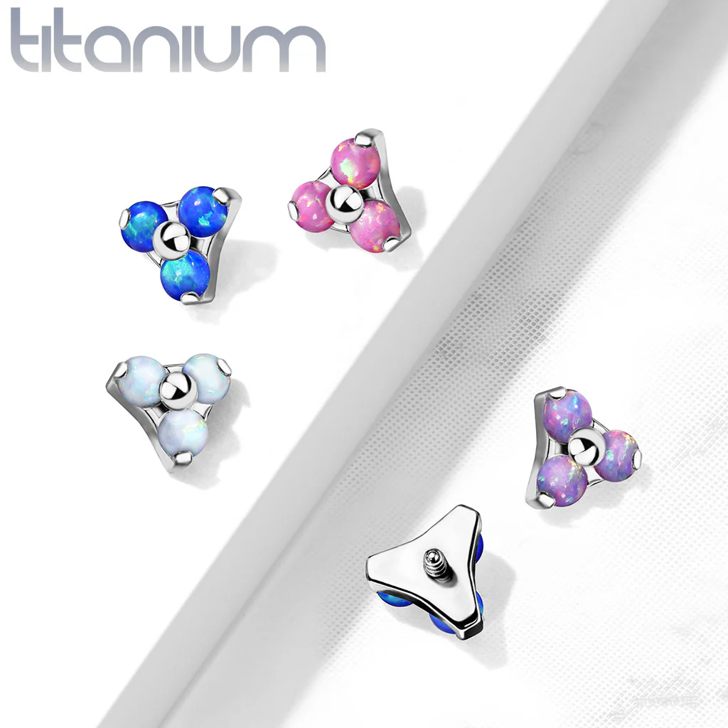 Titanium Opal Trinity Triangle Top for Lip Eyebrow Dermal - Image 7