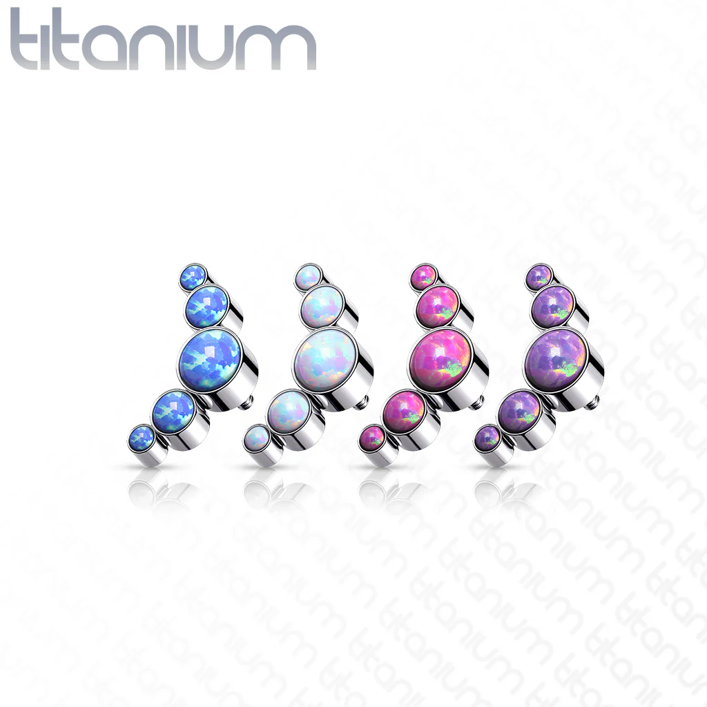 Titanium Round Bezel Opal Top For Lip Eyebrow Dermal - Image 8