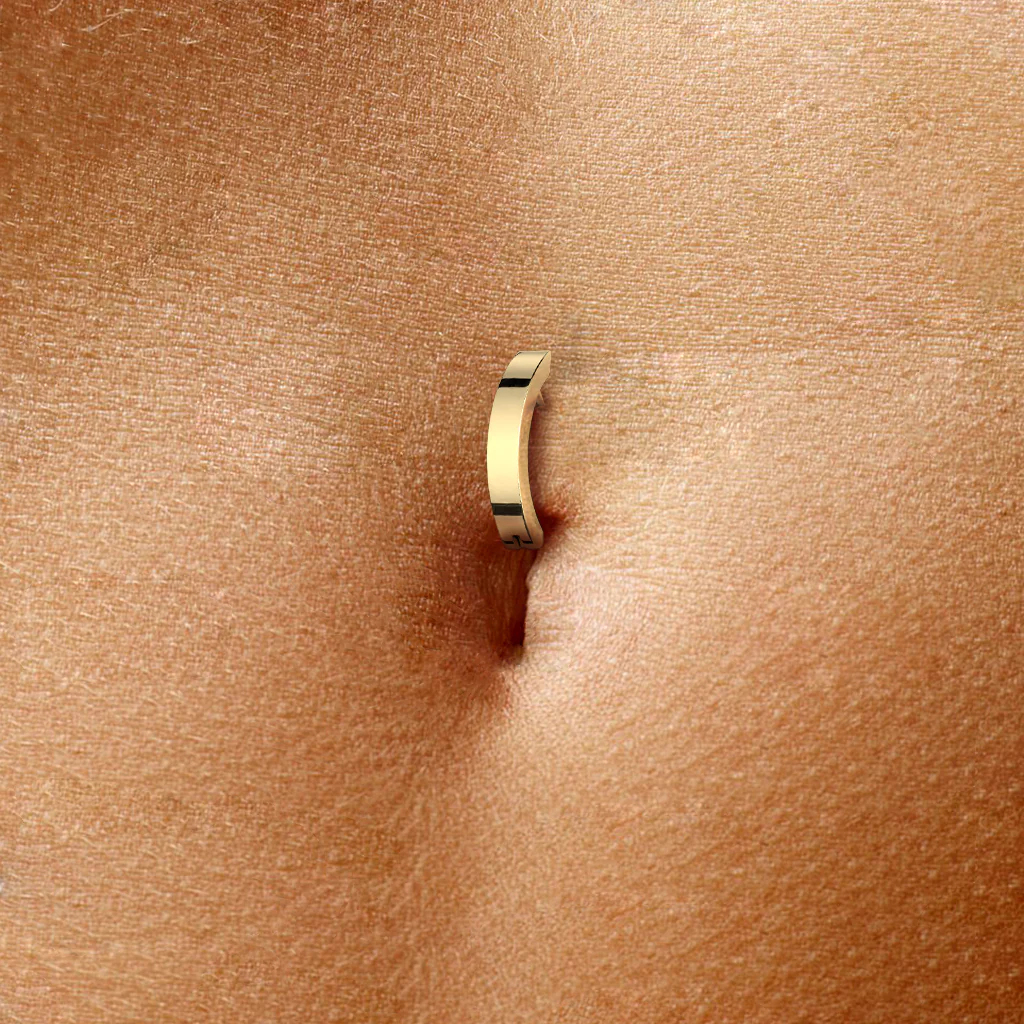Implant Titanium Hinged Hoop Basic Belly Button Ring - Image 2