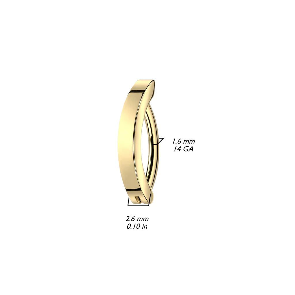 Implant Titanium Hinged Hoop Basic Belly Button Ring - Image 3