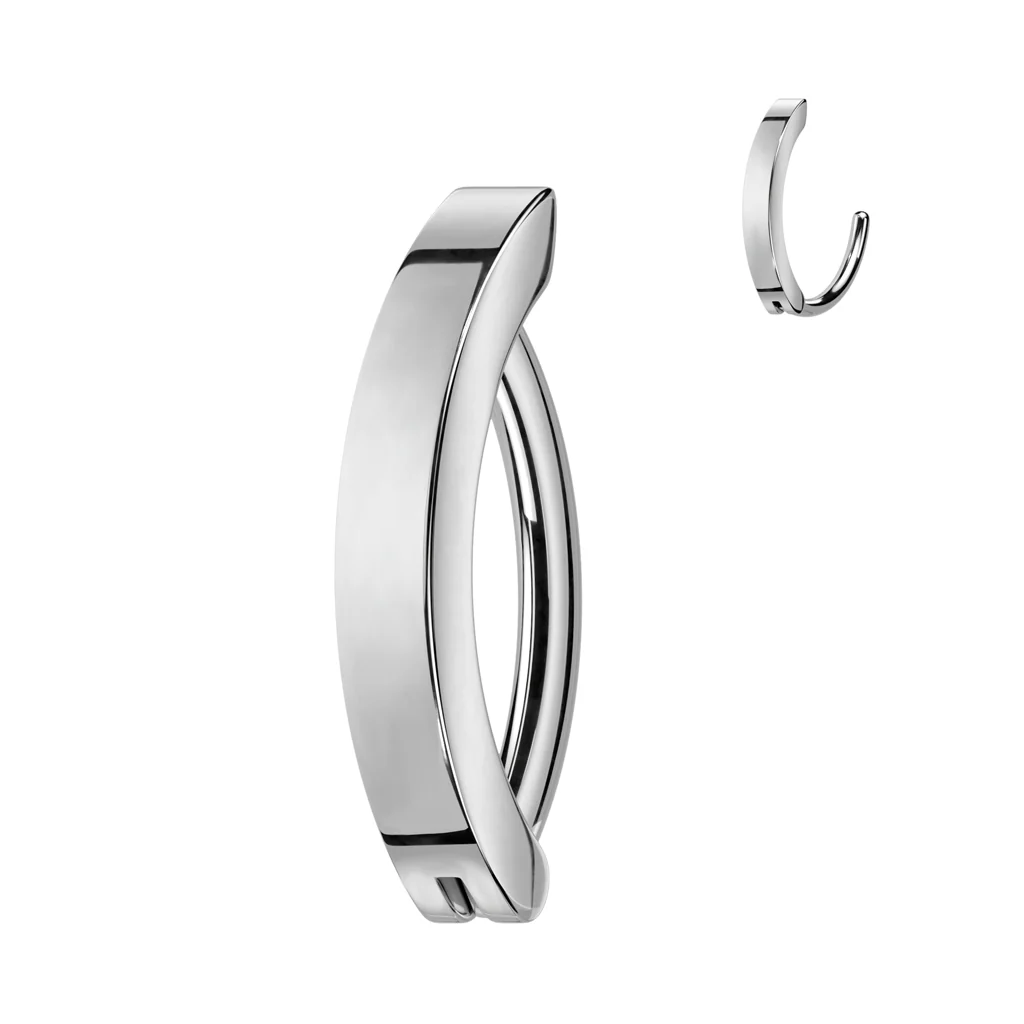 Implant Titanium Hinged Hoop Basic Belly Button Ring - Image 4