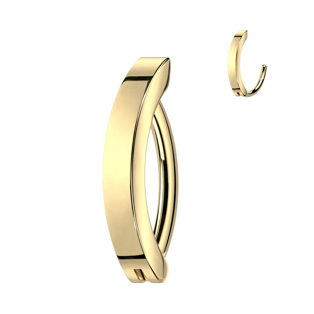 Implant Titanium Hinged Hoop Basic Belly Button Ring - Image 7