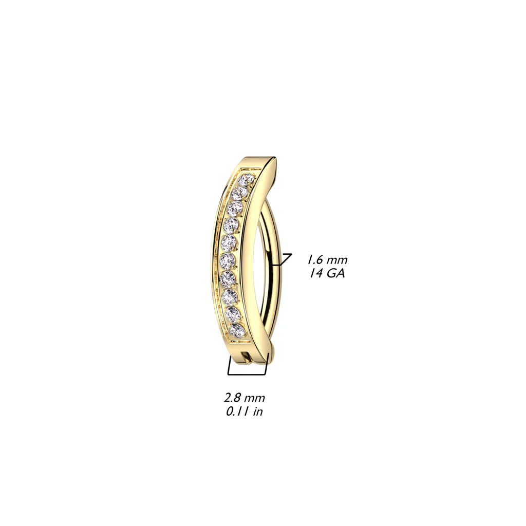 Implant Titanium CNC Set CZ Hinged Hoop Belly Button Ring - Image 4