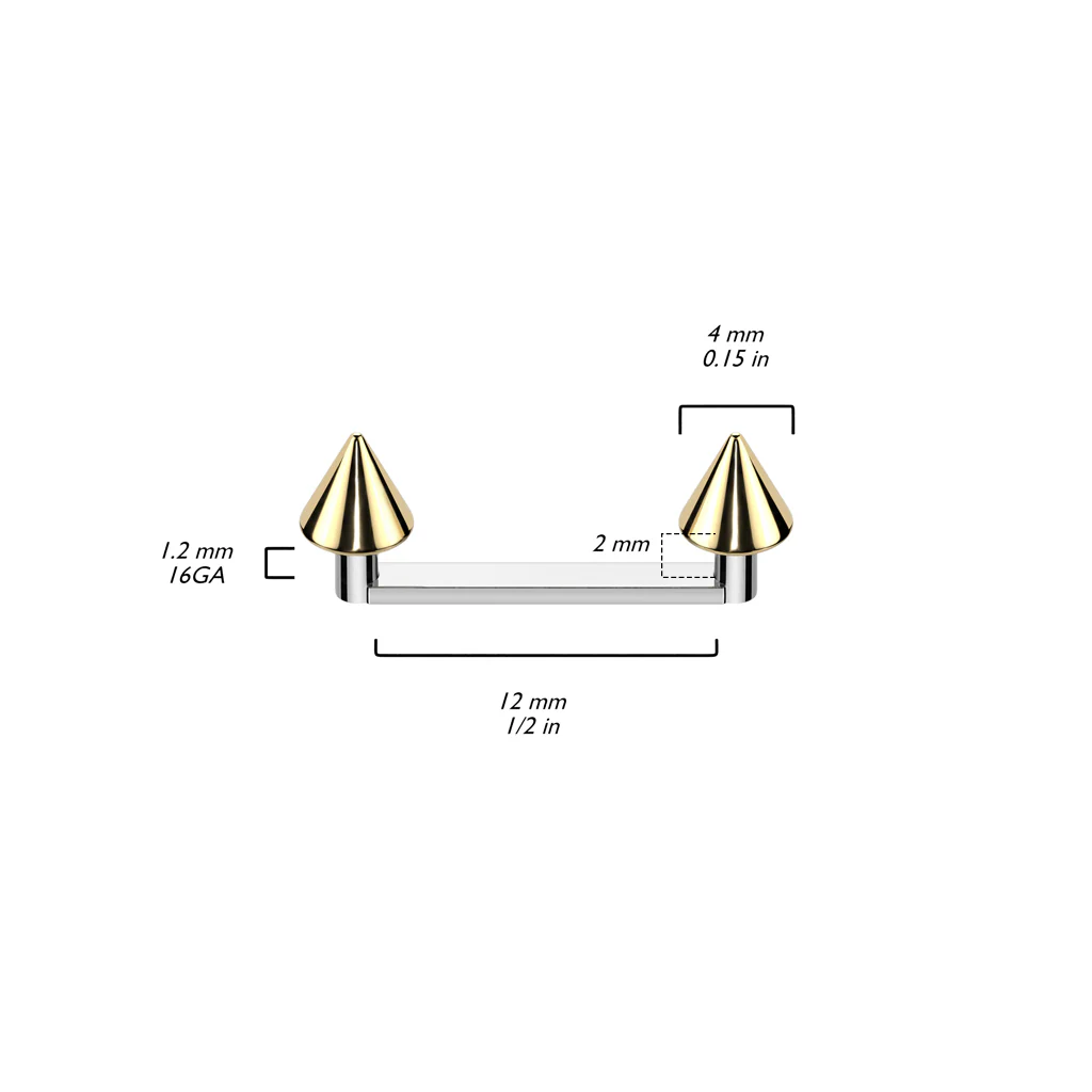 Implant Titanium Spike Top Dermal Anchor Surface Barbell 16G - Image 3