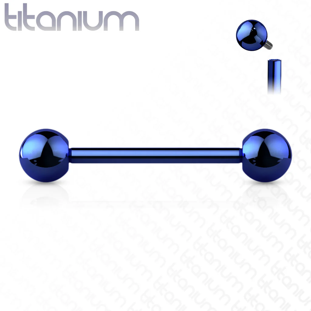 Internal Threaded Implant Grade Solid Titanium Barbells Tongue Rings - Image 2