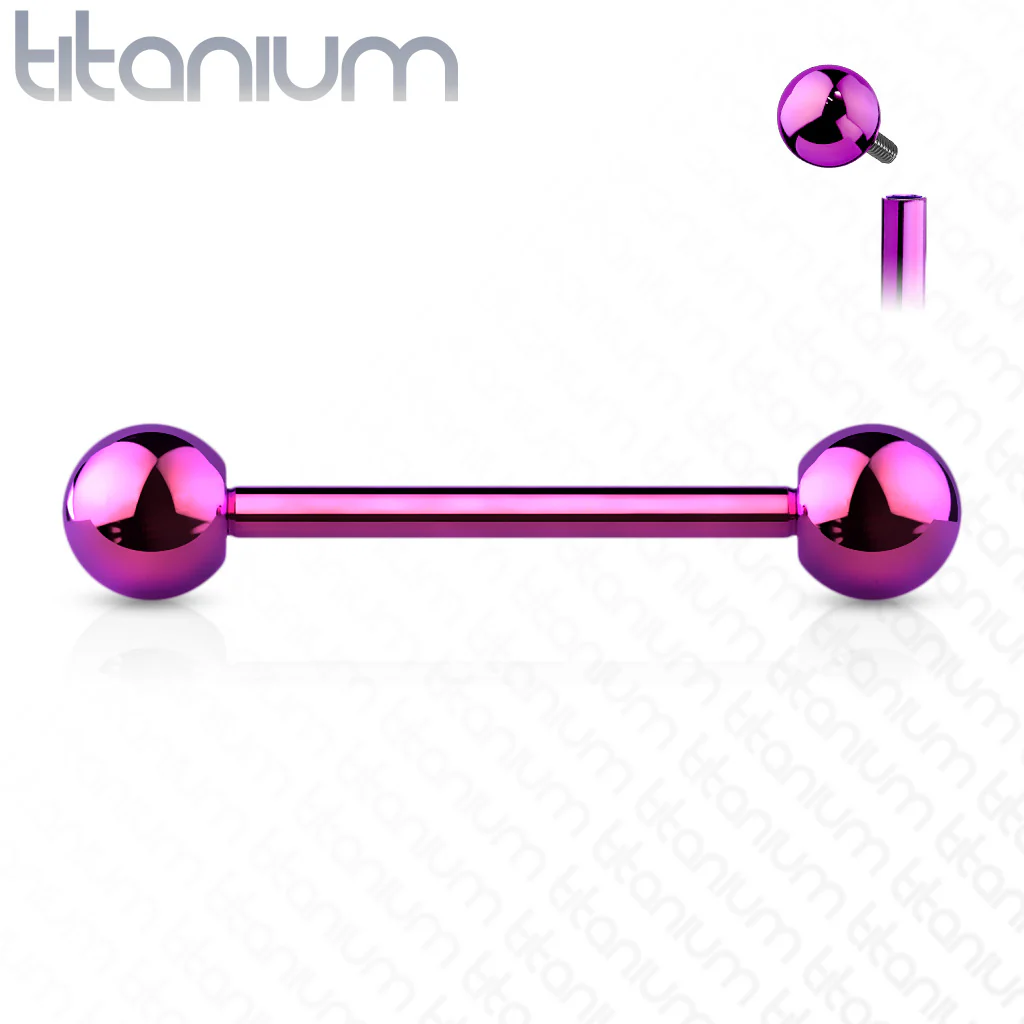 Internal Threaded Implant Grade Solid Titanium Barbells Tongue Rings - Image 3